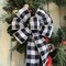 Buffalo Plaid Christmas Wreath Bow - 10" Wide, 18" Long Pre-Tied Bow, Black and White Checkers, Fall Decor, Door Decoration, Swag, Wreath, Garland, Boxing Day, Winter, Thanksgiving
